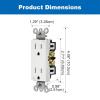 imageBESTTEN 20 Amp Decorator Wall Receptacle Outlet TamperResistant 20A125V2500W Residential ampamp Commercial Use UL Listed 10 Pack White15 Amp