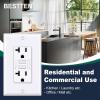 imageBESTTEN 20 Amp GFCI Outlet with Thinner Design GFI Electrical Outlet with LED Indicator NonTamperResistant GFCI Receptacle Wallplate Included ETL Certified 10 Pack White20 Amp