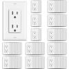imageBESTTEN 20 Pack 15 Amp Decorator Wall Receptacle Outlet NonTamperResistant Wallplate Included 15A125V1875W UL Listed White15 Amp