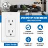 imageBESTTEN 20 Pack 15 Amp Decorator Wall Receptacle Outlet NonTamperResistant Wallplate Included 15A125V1875W UL Listed White15 Amp