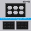 imageBESTTEN 20 Pack 1Gang Duplex Wall Plate Standard Size Unbreakable Polycarbonate Receptacle Outlet Cover and Switch Cover UL Listed WhiteBlack