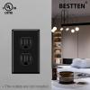 imageBESTTEN 20 Pack 1Gang Duplex Wall Plate Standard Size Unbreakable Polycarbonate Receptacle Outlet Cover and Switch Cover UL Listed WhiteBlack