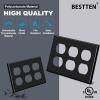 imageBESTTEN 20 Pack 1Gang Duplex Wall Plate Standard Size Unbreakable Polycarbonate Receptacle Outlet Cover and Switch Cover UL Listed WhiteBlack