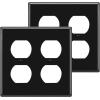 imageBESTTEN 20 Pack 1Gang Duplex Wall Plate Standard Size Unbreakable Polycarbonate Receptacle Outlet Cover and Switch Cover UL Listed WhiteBlack