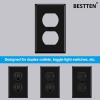 imageBESTTEN 20 Pack 1Gang Duplex Wall Plate Standard Size Unbreakable Polycarbonate Receptacle Outlet Cover and Switch Cover UL Listed WhiteBlack