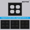 imageBESTTEN 20 Pack 1Gang Duplex Wall Plate Standard Size Unbreakable Polycarbonate Receptacle Outlet Cover and Switch Cover UL Listed WhiteBlack