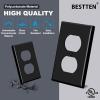 imageBESTTEN 20 Pack 1Gang Duplex Wall Plate Standard Size Unbreakable Polycarbonate Receptacle Outlet Cover and Switch Cover UL Listed WhiteBlack