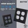 imageBESTTEN 20 Pack 1Gang Duplex Wall Plate Standard Size Unbreakable Polycarbonate Receptacle Outlet Cover and Switch Cover UL Listed WhiteBlack