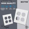 imageBESTTEN 20 Pack 1Gang Duplex Wall Plate Standard Size Unbreakable Polycarbonate Receptacle Outlet Cover and Switch Cover UL Listed WhiteWhite