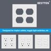 imageBESTTEN 20 Pack 1Gang Duplex Wall Plate Standard Size Unbreakable Polycarbonate Receptacle Outlet Cover and Switch Cover UL Listed WhiteWhite