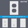 imageBESTTEN 20 Pack 1Gang Duplex Wall Plate Standard Size Unbreakable Polycarbonate Receptacle Outlet Cover and Switch Cover UL Listed WhiteWhite