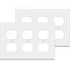 imageBESTTEN 20 Pack 1Gang Duplex Wall Plate Standard Size Unbreakable Polycarbonate Receptacle Outlet Cover and Switch Cover UL Listed WhiteWhite