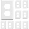 imageBESTTEN 20 Pack 1Gang Duplex Wall Plate Standard Size Unbreakable Polycarbonate Receptacle Outlet Cover and Switch Cover UL Listed WhiteWhite