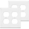 imageBESTTEN 20 Pack 1Gang Duplex Wall Plate Standard Size Unbreakable Polycarbonate Receptacle Outlet Cover and Switch Cover UL Listed WhiteWhite