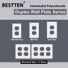 imageBESTTEN 20 Pack 1Gang Duplex Wall Plate Standard Size Unbreakable Polycarbonate Receptacle Outlet Cover and Switch Cover UL Listed WhiteWhite