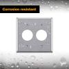 imageBESTTEN 2Gang 1406Inch Hole Metal Wall Plate for Double Receptacles AntiCorrosion Stainless Steel Outlet Cover Industrial Grade Standard Size 2 Pack