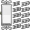 imageBESTTEN 30 Pack SinglePole Decorator Wall Light Switch 15A 120277V Paddle Wall Switch OnOff Rocker Interrupter UL Listed WhiteSingle Pole