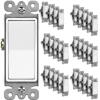 imageBESTTEN 30 Pack SinglePole Decorator Wall Light Switch 15A 120277V Paddle Wall Switch OnOff Rocker Interrupter UL Listed WhiteSingle Pole