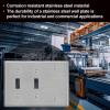 imageBESTTEN 3Gang Combo Metal Wall Plate with hite or Clear Plastic Film 1Blank2Toggle Standard Size CorrosionResistant Stainless Steel Light Switch Cover Brushed Finish 2 Pack Silver