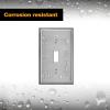 imageBESTTEN 4 Gang Toggle Switch Metal Wall Plate with hite or Clear Plastic Film Industrial Grade Stainless Steel Material Brushed Finish Stainless Steel Light Switch Cover Standard Size SilverBrushed Stainless Steel