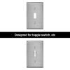 imageBESTTEN 4 Gang Toggle Switch Metal Wall Plate with hite or Clear Plastic Film Industrial Grade Stainless Steel Material Brushed Finish Stainless Steel Light Switch Cover Standard Size SilverBrushed Stainless Steel