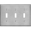 imageBESTTEN 4 Gang Toggle Switch Metal Wall Plate with hite or Clear Plastic Film Industrial Grade Stainless Steel Material Brushed Finish Stainless Steel Light Switch Cover Standard Size SilverBrushed Stainless Steel