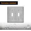 imageBESTTEN 4 Gang Toggle Switch Metal Wall Plate with hite or Clear Plastic Film Industrial Grade Stainless Steel Material Brushed Finish Stainless Steel Light Switch Cover Standard Size SilverBrushed Stainless Steel