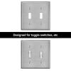 imageBESTTEN 4 Gang Toggle Switch Metal Wall Plate with hite or Clear Plastic Film Industrial Grade Stainless Steel Material Brushed Finish Stainless Steel Light Switch Cover Standard Size SilverBrushed Stainless Steel