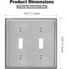imageBESTTEN 4 Gang Toggle Switch Metal Wall Plate with hite or Clear Plastic Film Industrial Grade Stainless Steel Material Brushed Finish Stainless Steel Light Switch Cover Standard Size SilverBrushed Stainless Steel