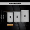 imageBESTTEN 4 Gang Toggle Switch Metal Wall Plate with hite or Clear Plastic Film Industrial Grade Stainless Steel Material Brushed Finish Stainless Steel Light Switch Cover Standard Size SilverBrushed Stainless Steel