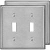 imageBESTTEN 4 Gang Toggle Switch Metal Wall Plate with hite or Clear Plastic Film Industrial Grade Stainless Steel Material Brushed Finish Stainless Steel Light Switch Cover Standard Size SilverBrushed Stainless Steel