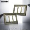 imageBESTTEN 4 Gang Zinc Alloy Aged Brass Metal Decor Wall Plate Grand Collection Decorator Antique Brass Outlet Cover for Switch or Receptacle Durable Corrosion ResistantAntique Brass