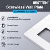 imageBESTTEN 5 Pack 2Gang Black Screwless Wall Plate Decor Outlet Cover Decorative Switch Cover Unbreakable Polycarbonate Switch Plate H469quot x W291quot GlossMid Size Gloss Snow White