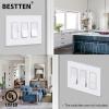 imageBESTTEN 5 Pack 2Gang Black Screwless Wall Plate Decor Outlet Cover Decorative Switch Cover Unbreakable Polycarbonate Switch Plate H469quot x W291quot GlossMid Size Gloss Snow White