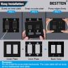 imageBESTTEN 5 Pack 2Gang Black Screwless Wall Plate Decor Outlet Cover Decorative Switch Cover Unbreakable Polycarbonate Switch Plate H469quot x W291quot GlossStandard Size Gloss Black