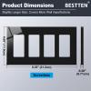 imageBESTTEN 5 Pack 2Gang Black Screwless Wall Plate Decor Outlet Cover Decorative Switch Cover Unbreakable Polycarbonate Switch Plate H469quot x W291quot GlossStandard Size Gloss Black