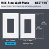 imageBESTTEN 5 Pack 2Gang Black Screwless Wall Plate Decor Outlet Cover Decorative Switch Cover Unbreakable Polycarbonate Switch Plate H469quot x W291quot GlossMid Size Gloss Snow White