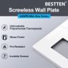 imageBESTTEN 5 Pack 2Gang Black Screwless Wall Plate Decor Outlet Cover Decorative Switch Cover Unbreakable Polycarbonate Switch Plate H469quot x W291quot GlossMid Size Gloss Snow White