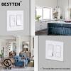 imageBESTTEN 5 Pack 2Gang Black Screwless Wall Plate Decor Outlet Cover Decorative Switch Cover Unbreakable Polycarbonate Switch Plate H469quot x W291quot GlossMid Size Gloss Snow White