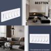 imageBESTTEN 5 Pack 2Gang Black Screwless Wall Plate Decor Outlet Cover Decorative Switch Cover Unbreakable Polycarbonate Switch Plate H469quot x W291quot GlossStandard Size Gloss Snow White