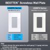 imageBESTTEN 5 Pack 2Gang Black Screwless Wall Plate Decor Outlet Cover Decorative Switch Cover Unbreakable Polycarbonate Switch Plate H469quot x W291quot GlossMid Size Gloss Snow White