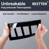 imageBESTTEN 5 Pack 2Gang Black Screwless Wall Plate Decor Outlet Cover Decorative Switch Cover Unbreakable Polycarbonate Switch Plate H469quot x W291quot GlossStandard Size Gloss Black