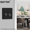 imageBESTTEN 5 Pack 2Gang Black Screwless Wall Plate Decor Outlet Cover Decorative Switch Cover Unbreakable Polycarbonate Switch Plate H469quot x W291quot GlossStandard Size Gloss Black