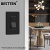 imageBESTTEN 5 Pack 2Gang Black Screwless Wall Plate Decor Outlet Cover Decorative Switch Cover Unbreakable Polycarbonate Switch Plate H469quot x W291quot GlossStandard Size Gloss Black