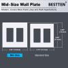 imageBESTTEN 5 Pack 2Gang Black Screwless Wall Plate Decor Outlet Cover Decorative Switch Cover Unbreakable Polycarbonate Switch Plate H469quot x W291quot GlossMid Size Gloss Snow White