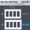 imageBESTTEN 5 Pack 2Gang Black Screwless Wall Plate Decor Outlet Cover Decorative Switch Cover Unbreakable Polycarbonate Switch Plate H469quot x W291quot GlossMid Size Gloss Snow White