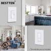 imageBESTTEN 5 Pack 2Gang Black Screwless Wall Plate Decor Outlet Cover Decorative Switch Cover Unbreakable Polycarbonate Switch Plate H469quot x W291quot GlossMid Size Gloss Snow White