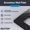 imageBESTTEN 5 Pack 2Gang Black Screwless Wall Plate Decor Outlet Cover Decorative Switch Cover Unbreakable Polycarbonate Switch Plate H469quot x W291quot GlossStandard Size Gloss Black