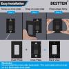 imageBESTTEN 5 Pack 2Gang Black Screwless Wall Plate Decor Outlet Cover Decorative Switch Cover Unbreakable Polycarbonate Switch Plate H469quot x W291quot GlossStandard Size Gloss Black