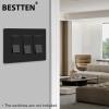 imageBESTTEN 5 Pack 2Gang Black Screwless Wall Plate Decor Outlet Cover Decorative Switch Cover Unbreakable Polycarbonate Switch Plate H469quot x W291quot GlossStandard Size Gloss Black
